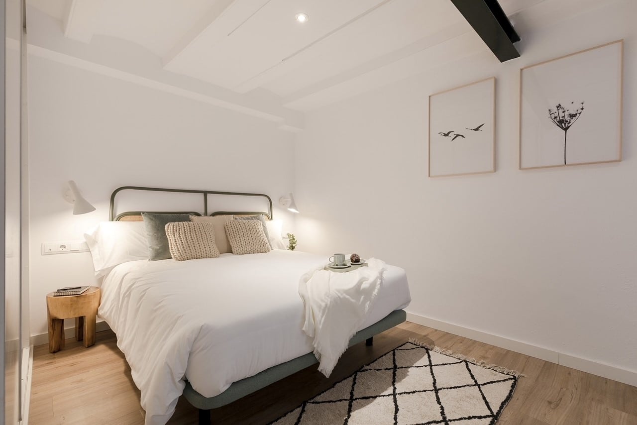 tweepersoons slaapkamer appartement Aspa Verdi in Barcelona